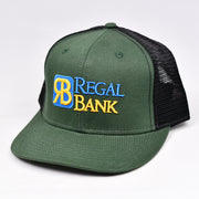Forest Green & Black Slight-Curve Flat-Bill Snap-Back Trucker
